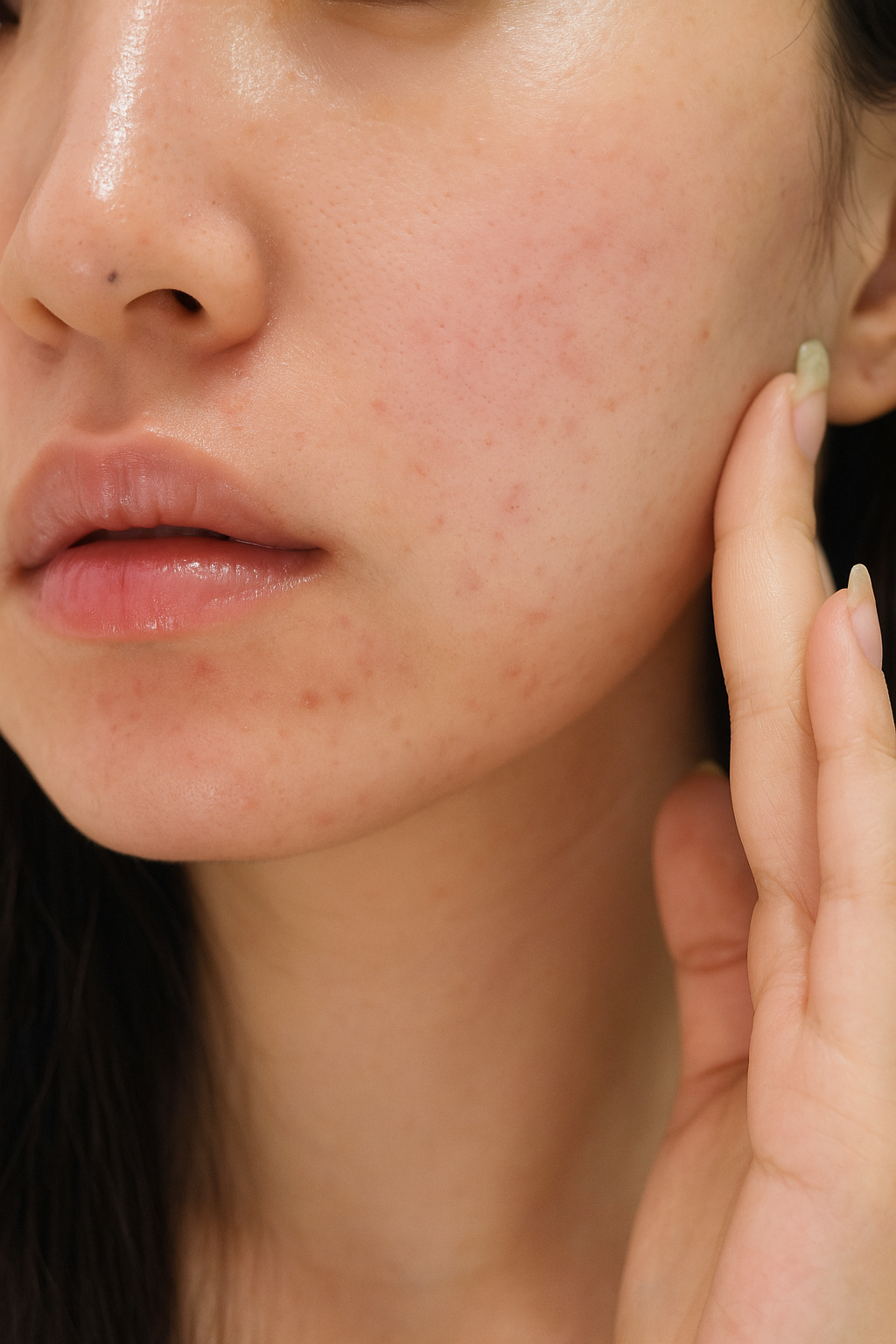 Skin concerns before ONDA 20KJ treatment - enlarged pores close-up